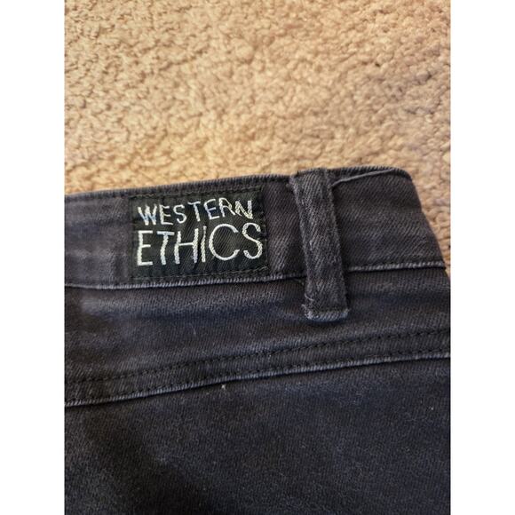 Western Ethics Classic Black Studded Cowgirl Extra Long Jeans, Women's Size 4 - Picture 11 of 14
